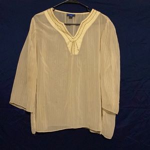 JH COLLECTIBLES PETITE SHEER SHIRT SIZE 14P